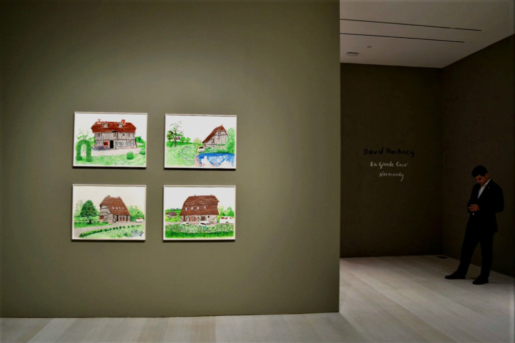 "David Hockney: La Grande Cour, Normandy" at the new Pace Gallery.