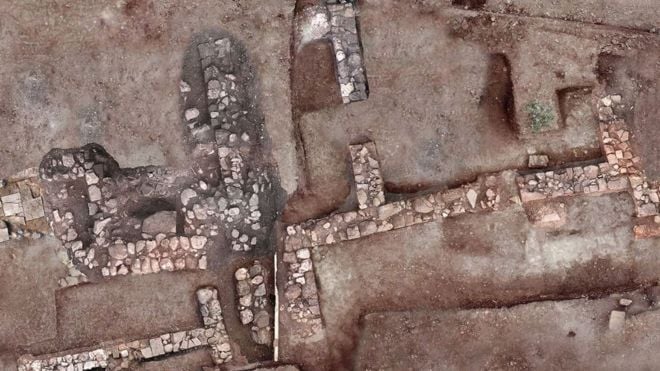 An aerial shot of the ruins of the lost city of Tenea. Photo courtesy of the Greek Culture Ministry. 