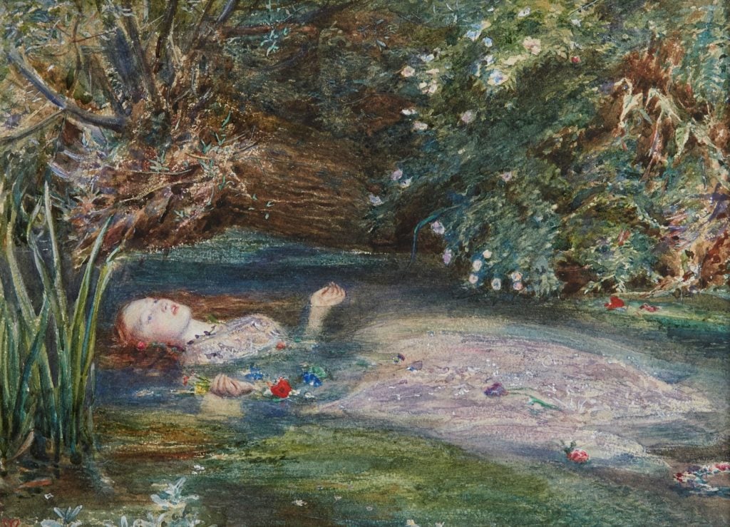 Elizabeth Siddal is the model in Ophelia by John Everett Millais, 1865-66. Private Collection