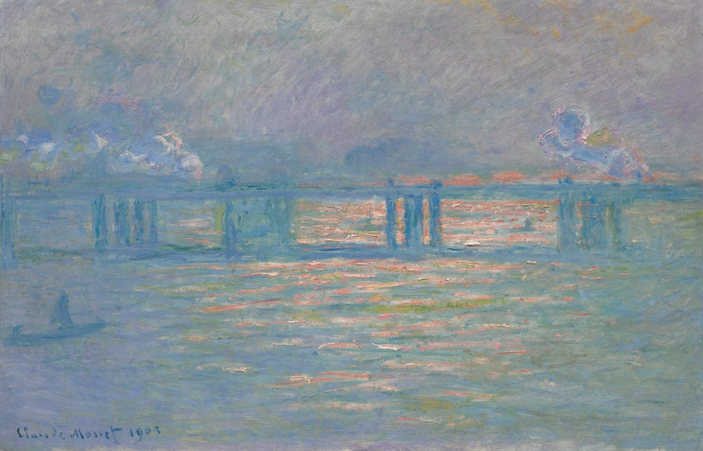 Claude Monet, <em>Charring Cross Bridge<em> (1899–1901), from the collection of Andrea Klepetar-Fallek, is expected to fetch $20 million–30 million at auction. Courtesy of Sotheby's New York. 