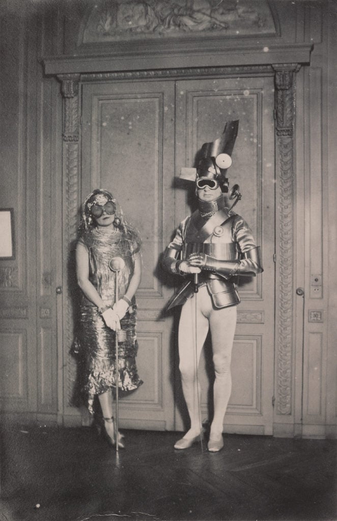 Sara and Gerald Murphy at a costume party in Montparnasse, photographed by Man Ray c.1922. Image courtesy Mark Cross.