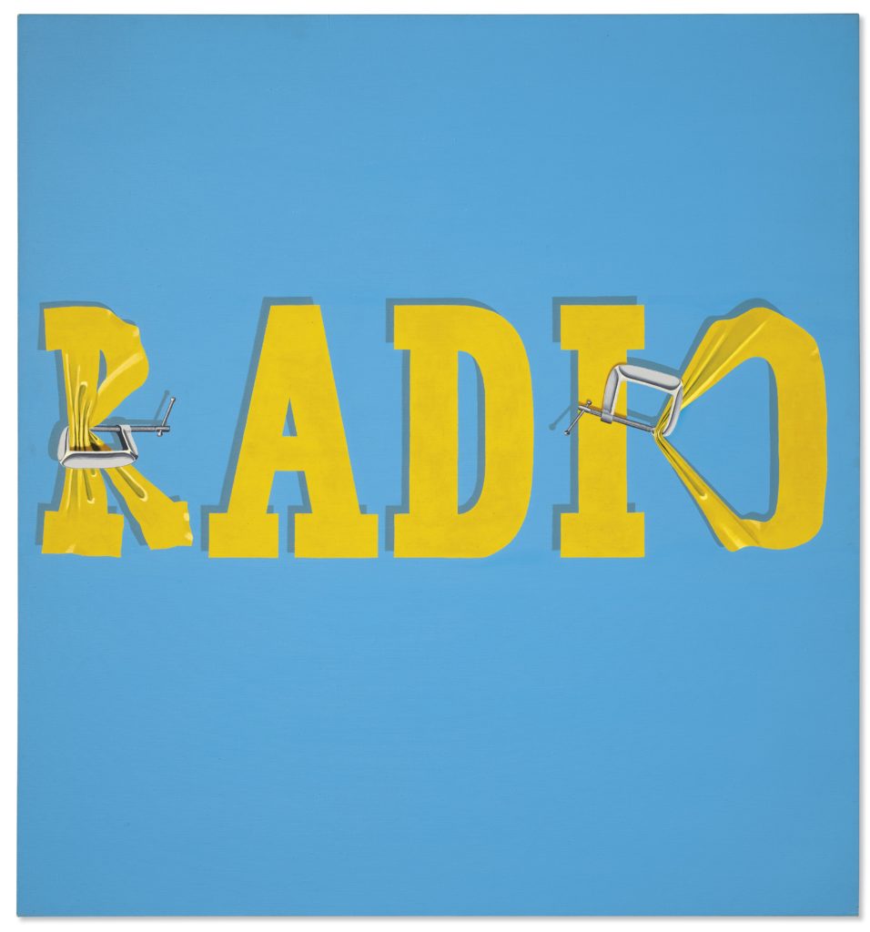 Ed Ruscha, Hurting the Word Radio #2 (1964). Courtesy of Christie's.