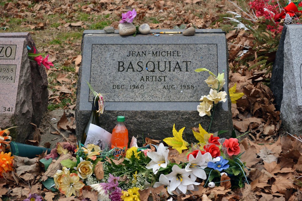 Jean-Michel Basquiat's grave at Green-wood Cemetery, Brooklyn.