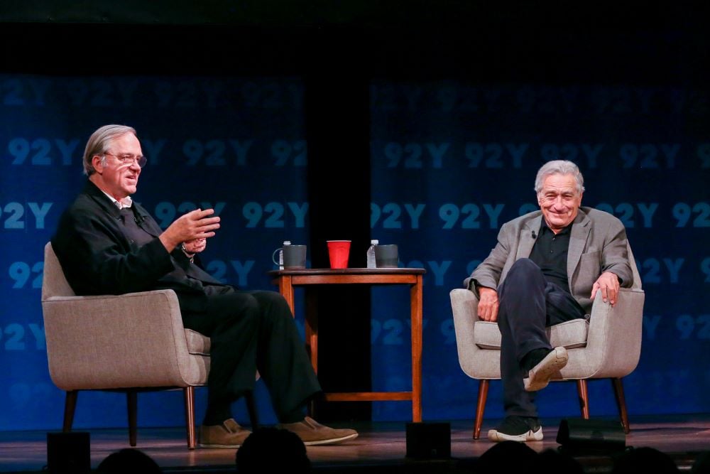 Robert Storr in conversation with Robert De Niro at the 92nd Street Y. Photo: Andrea Klerides/Michael Priest Photography