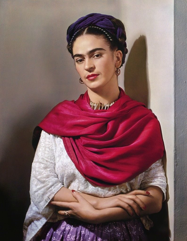 Nickolas Muray, <em>Frida Kahlo With Magenta Rebozo</em> (1939). Photo courtesy of Matthew Liu Fine Arts.