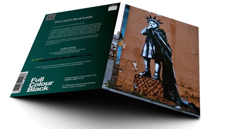 One of the Full Colour Black greeting-card company's Banksy cards. Courtesy Full Colour Black.