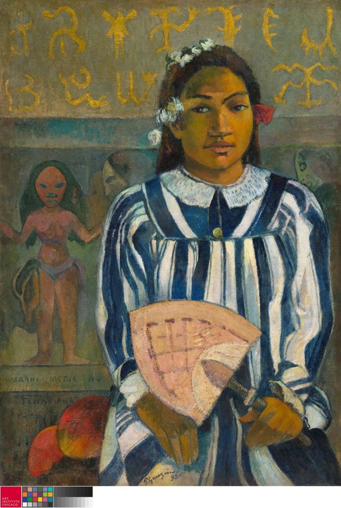 Paul Gauguin The Ancestors of Tehamana or Tehamana Has Many Parents (Merahi metua no Tehamana), (1893). Gift of Mr. and Mrs. Charles Deering McCormick 1980.613 © The Art Institute of Chicago