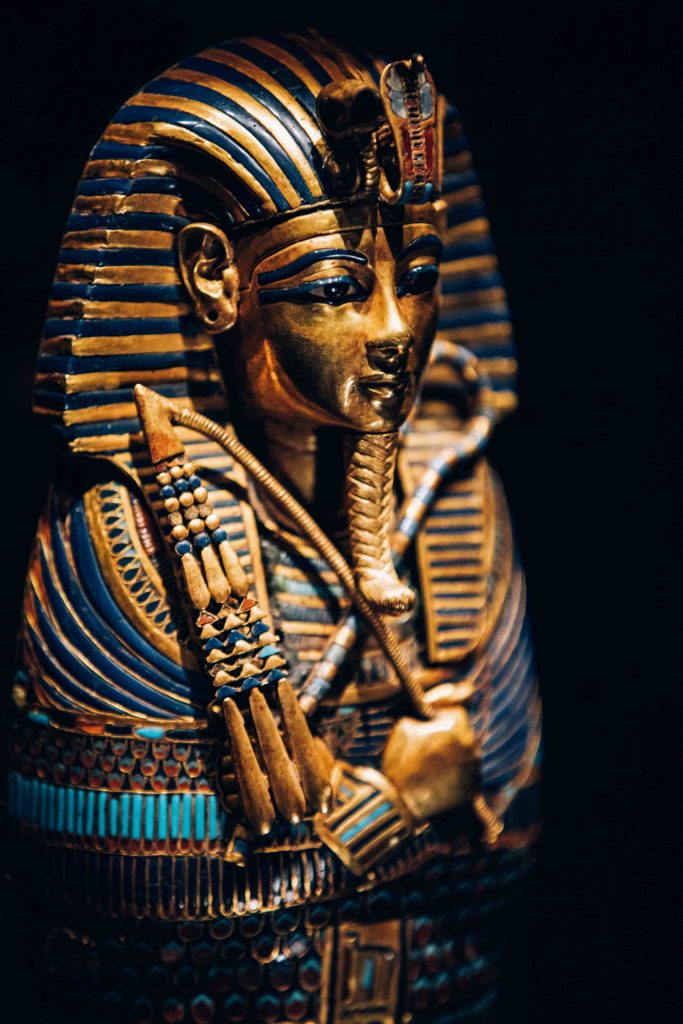 Gold Inlaid Canopic Coffinette of Tutankhamun Dedicated to Imseti and Isis. Image courtesy IMG.