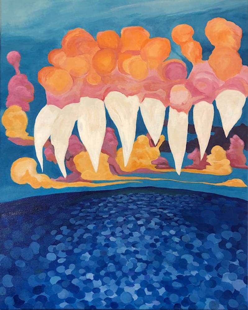 Hank Hivnor, <em>Teeth Clouds Over the Ocean</em> (2019). Courtesy of Lorimoto Gallery.