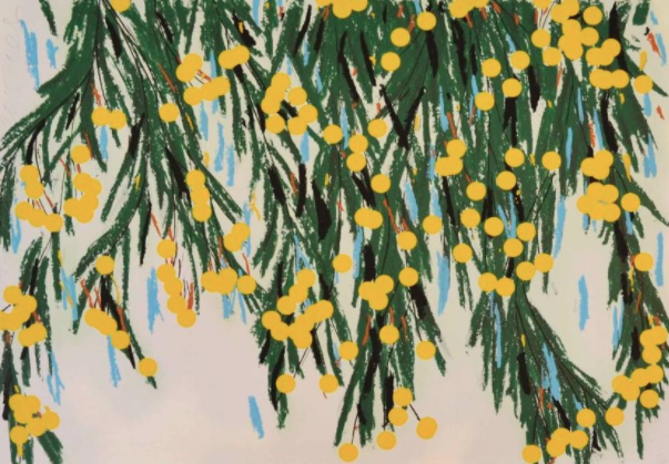  Donald Sultan, Yellow Mimosa, July 23, 2015 (2015). Courtesy of ArtSnap.