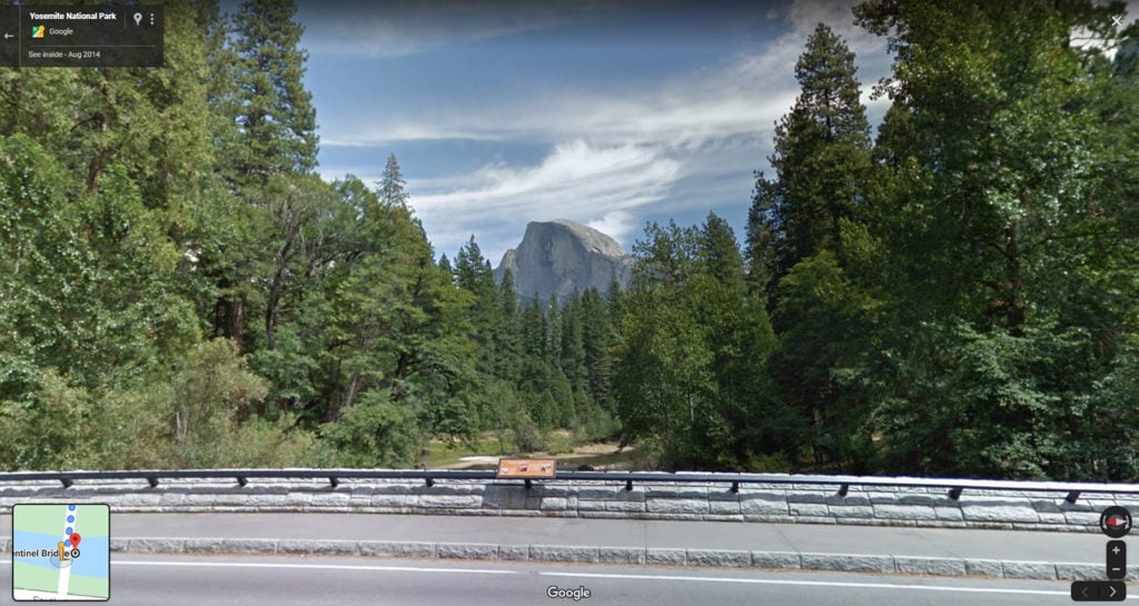 Sentinel Bridge, Yosemite National Park, California. Courtesy of Google Street View.