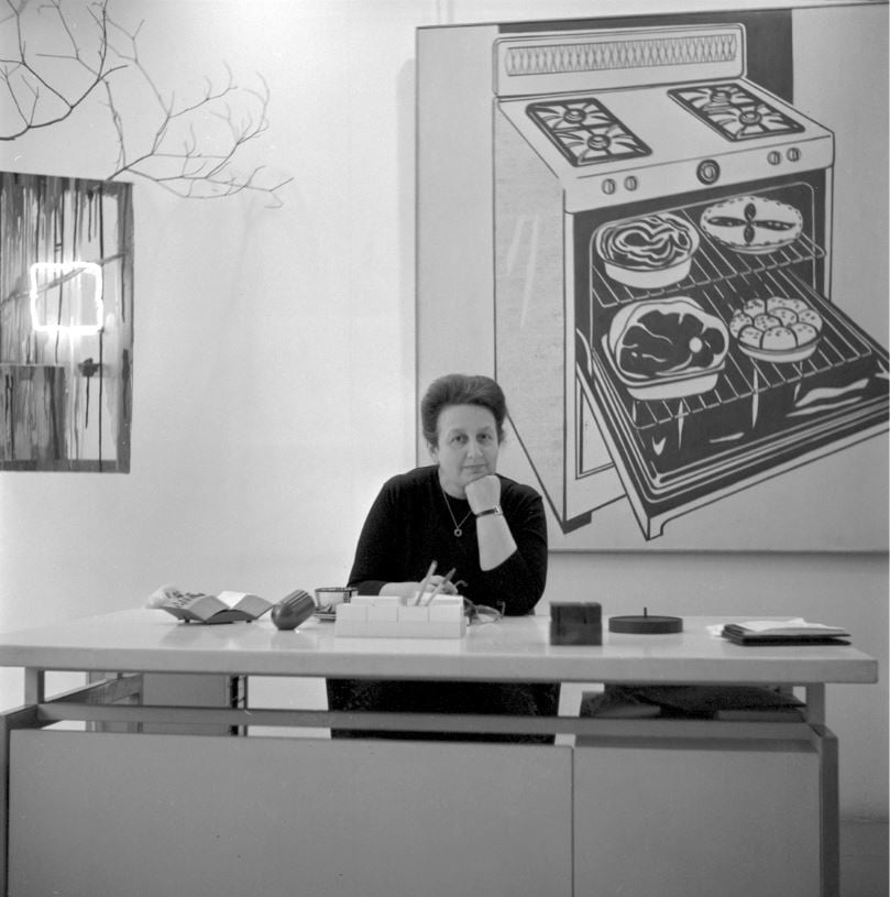 Ileanna Sonnabend at her gallery in Paris in 1965. Image courtesy of the Sonnabend Collection Foundation. ©SOCAN (2019)