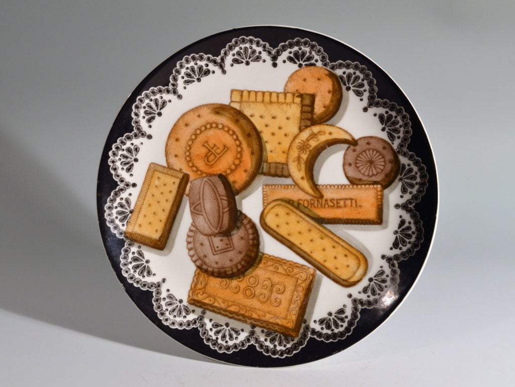 Fornasetti biscotti-pattern porcelain plates with trompe l’oeil cookies (circa the 1950s and ‘60s). Photo courtesy of Earle Vandekar of Knightsbridge.