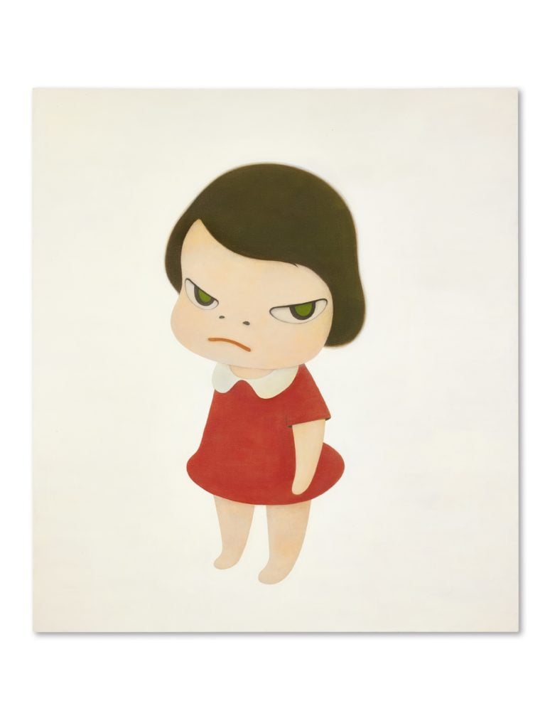 Yoshitomo <em>Nara Knife Behind Back</em> (2000), which sold for $24.9 million this weekend in Hong Kong. Photo courtesy Sotheby's. 