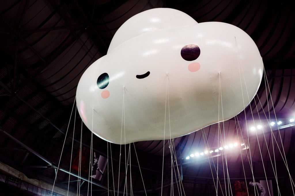 FriendsWithYou, <em>Little Cloud</em>. The balloon artwork was created by Macy's Blue Sky Gallery for the 2018 Macy's Thanksgiving Day Parade. Photo by Jeff Sampson courtesy of Macy's.