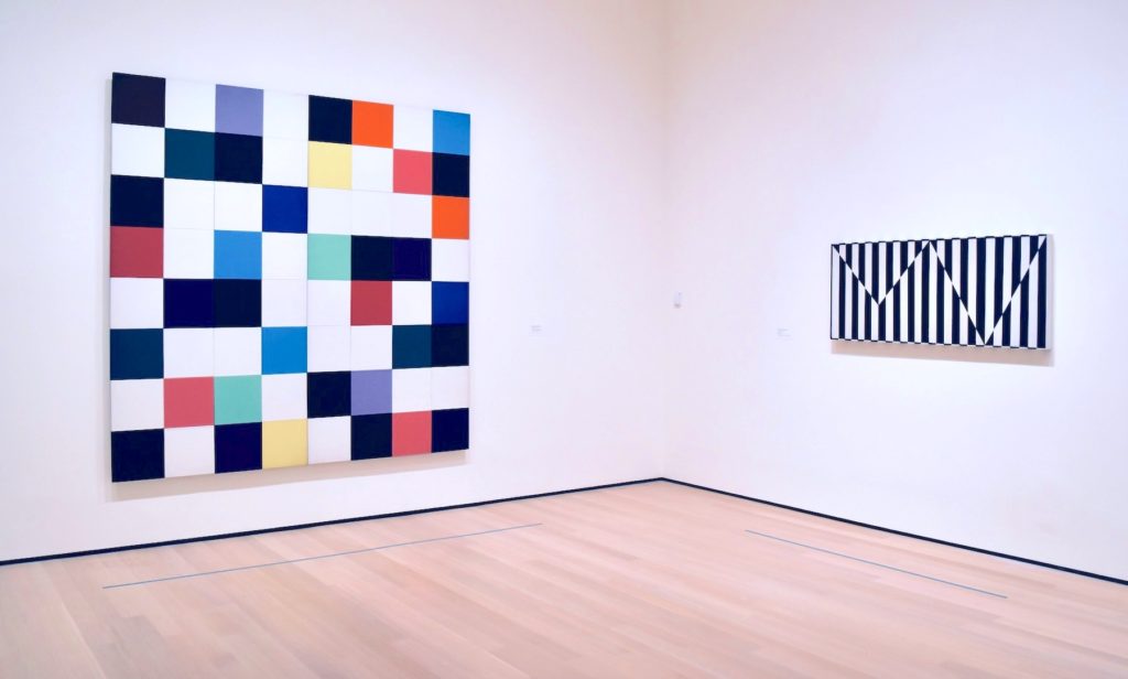 Ellsworth Kelly, <em>Colors for a Large Wall</em> (1951) and Carmen Herrera, <em>Untitled</em> (1952). Image: Ben Davis.