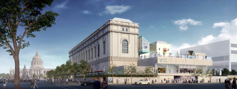 A rendering of the Akiko Yamazaki and Jerry Yang Pavilion exterior at the Asian Art Museum, San Francisco, by wHY Architecture. Courtesy of wHY Archicture and the Asian Art Museum.