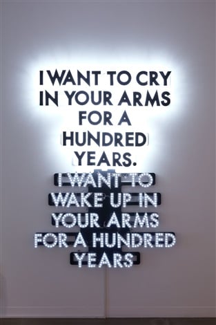 Robert Montgomery, A Hundred Years (2014). Courtesy of JD Malat Gallery. 