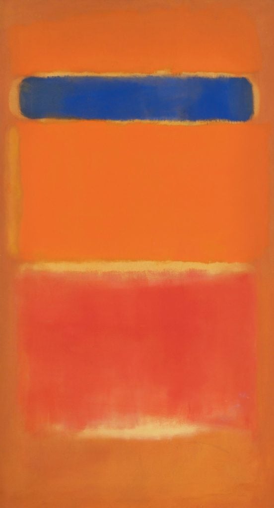 Mark Rothko, Blue Over Red (1953). Courtesy of Sotheby's New York.