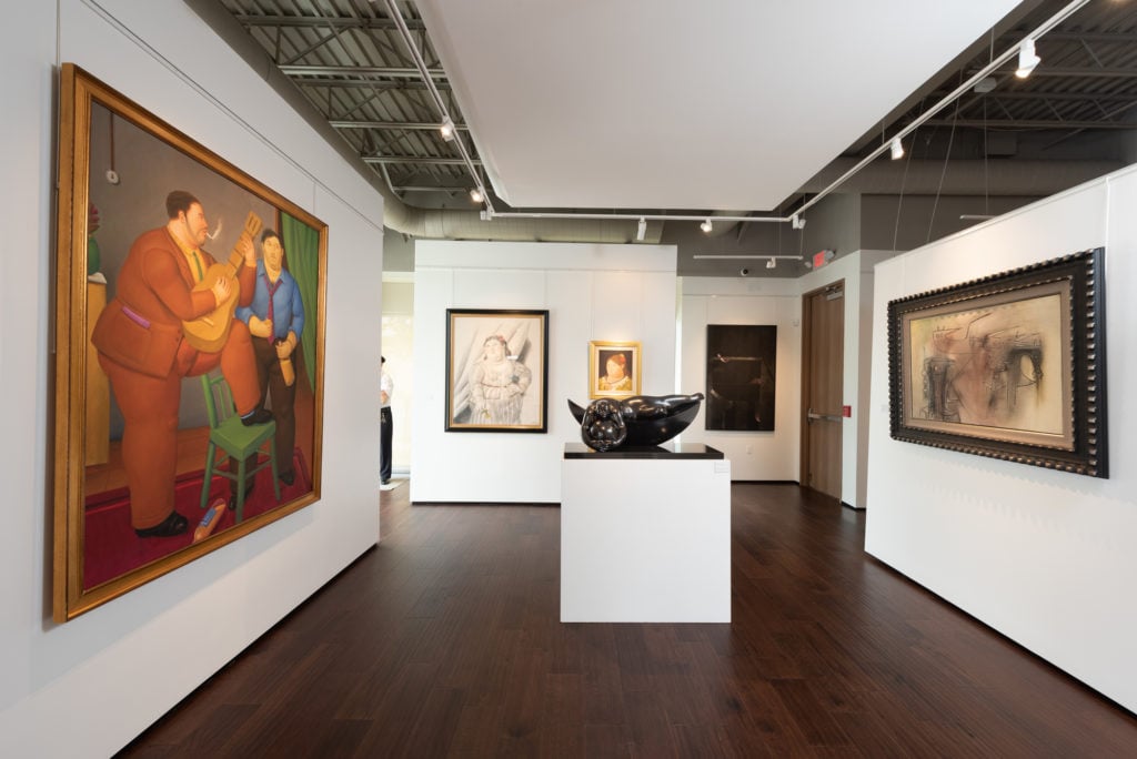 Installation view of "Homage to the Great Latin-American Masters" (2019). Courtesy of Art of the World Gallery.