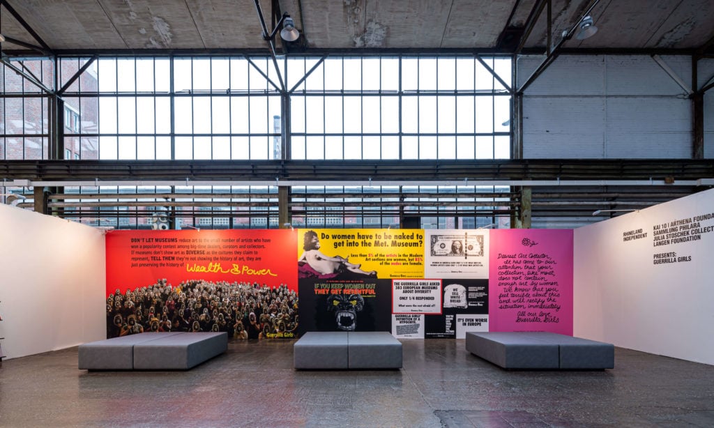 Guerrilla Girls star on Rhineland Independent's booth at Art Düsseldorf. © Sebastian Drüen