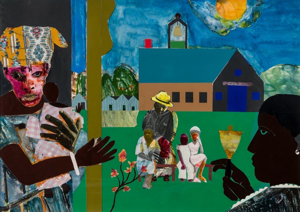 Romare Bearden, <i>Profile/Part 1, The Twenties: Mecklenberg County, School Bell Time</i> (1978). Courtesy of High Museum of Art. 