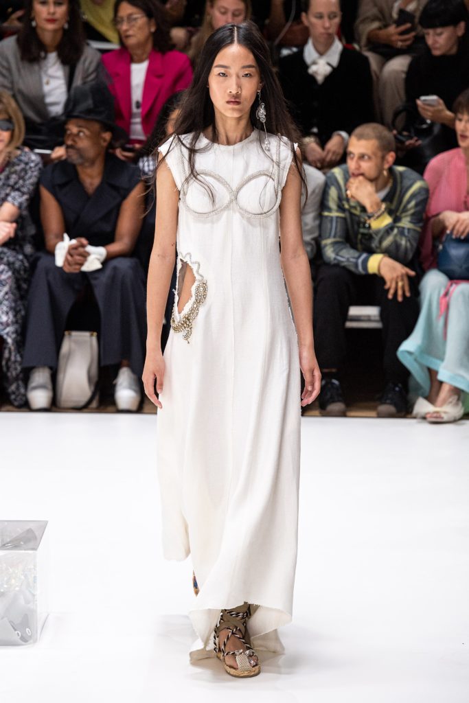A dress from Anderson’s spring 2020 collection, which featured Liz Magor's box sculptures on the runway. Photo courtesy J.W. Anderson.