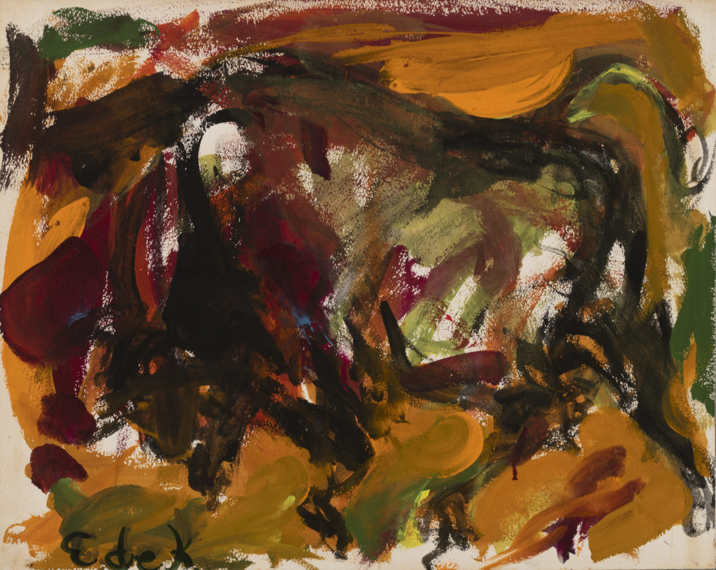 Elaine de Kooning, Standing Bull (1959). Courtesy of the Fenimore Art Museum.