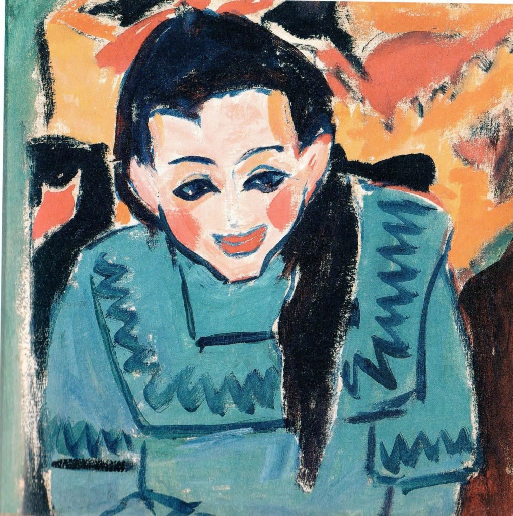 Ernst Ludwig Kirchner, Fränzi (circa 1910), Verso: Hühner im Garten (1919). Courtesy of Galerie Utermann. 