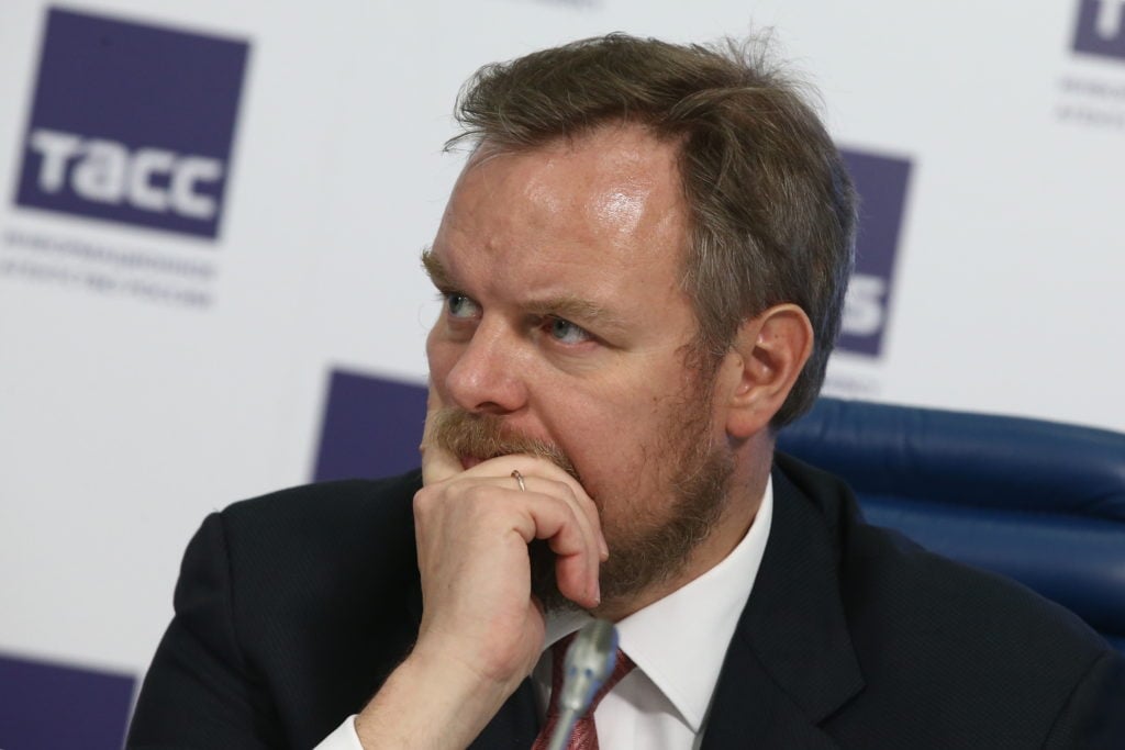 Alexei Ananyev, who is on the run along with his brother Dmitry for embezzling $1.6 billion. (Photo by Stanislav KrasilnikovTASS via Getty Images)