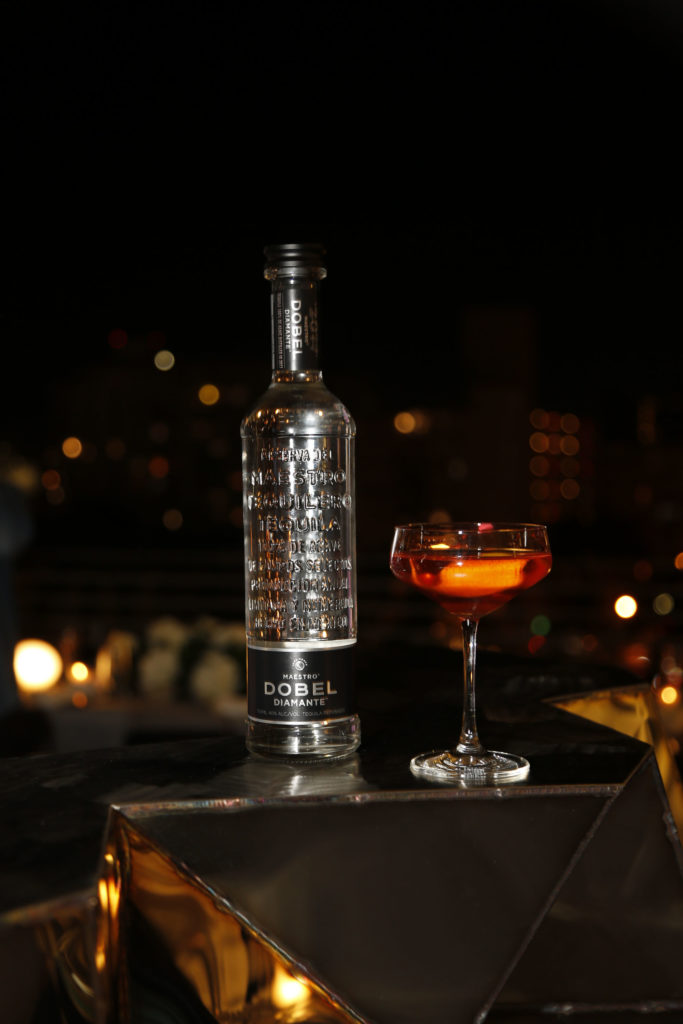 Maestro Dobel Diamante tequila and a cocktail. Photography © Jordan Braun.