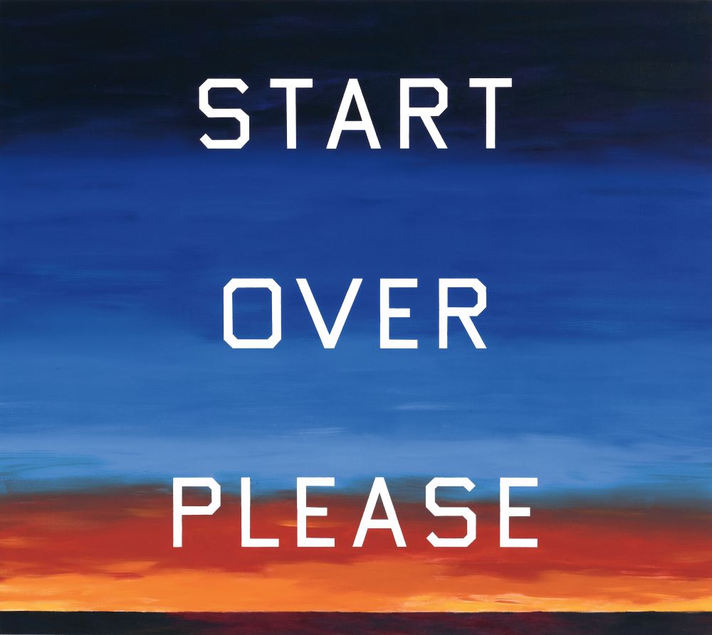 Ed Ruscha, Start Over Please (2015) Image courtesy of Phillips.