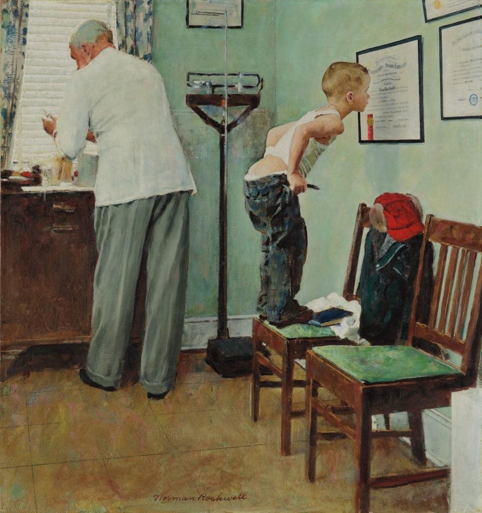 Norman Rockwell Before the Shot (1958). Image courtesy of Phillips.