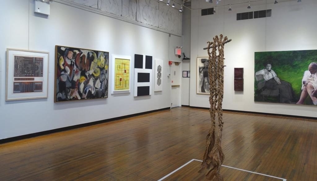 Installation view of "Postwar Women" at the Art Students League of New York.
