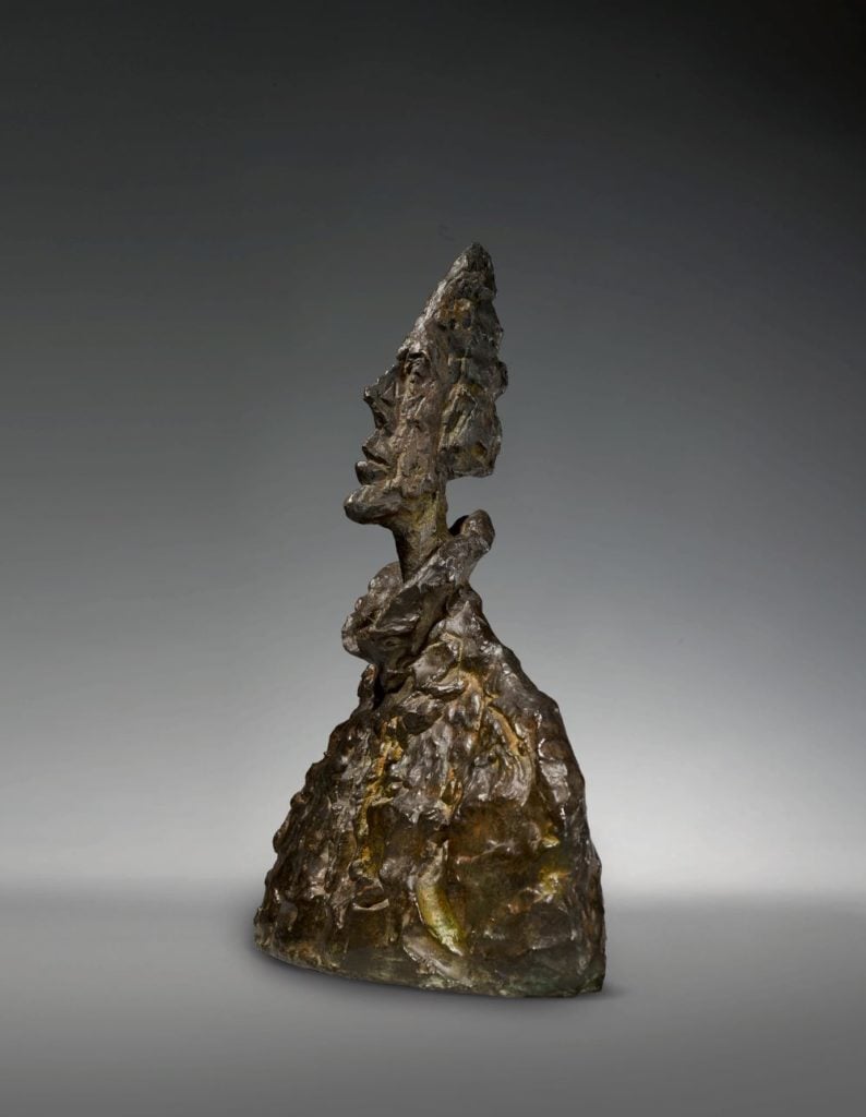 Alberto Giacometti, Buste d'homme (Diego au blouson) (Conceived circa 1953; this example cast in 1953 by Susse Fondeur, Paris). Image courtesy of Sotheby's.