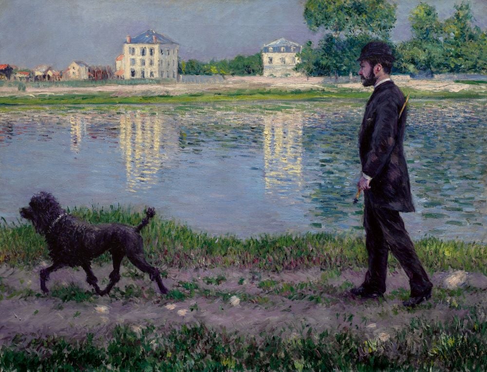 Gustave Caillebotte, Richard Gallo et son chien Dick, au Petit Gennevilliers (1884) Image courtesy of Sotheby's.