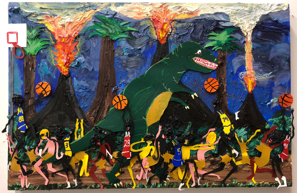 Devin Troy Strother, <i>let's have a game of jungle ball​</i> (2019). Courtesy of the artist and Marlborough, New York, and London.