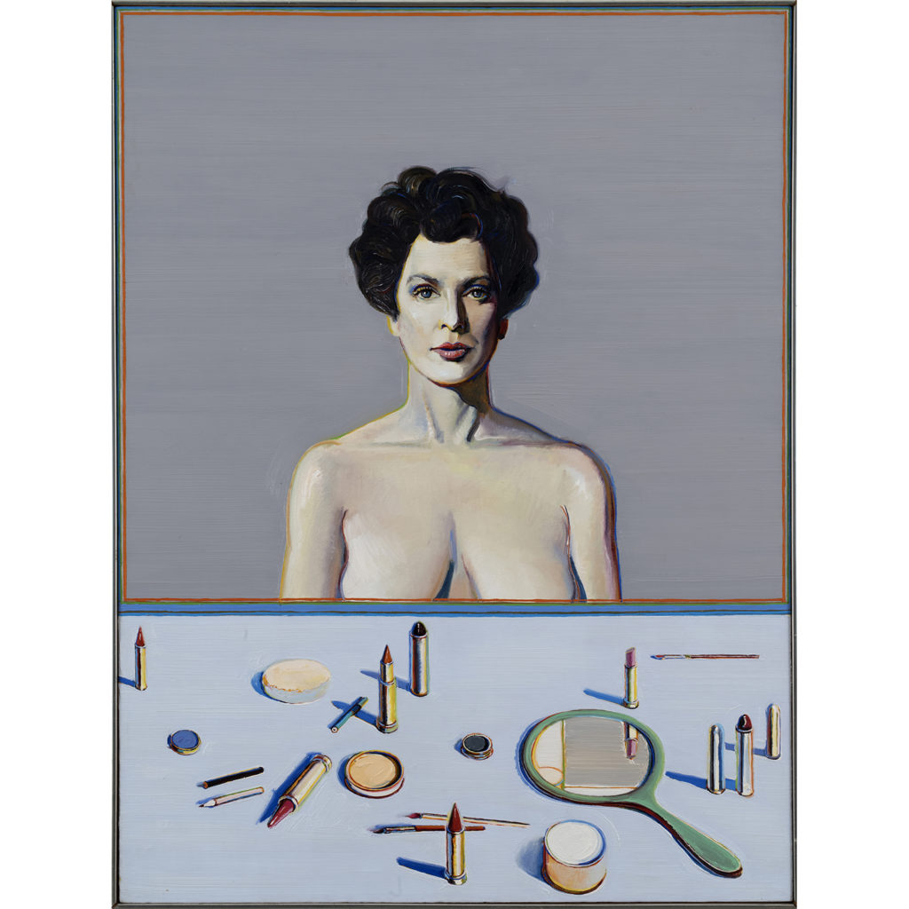 Wayne Thiebaud, Woman & Cosmetics (1964–66). Courtesy of Tajan Auction House.