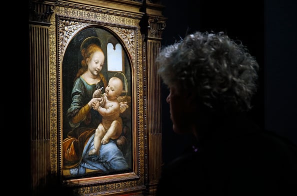 The Virgin and the Child a.k.a. Benois Madonna is one of only 15 known paintings by the Italian Renaissance artist Leonardo da Vinci. Photo by Chesnot/Getty Images.