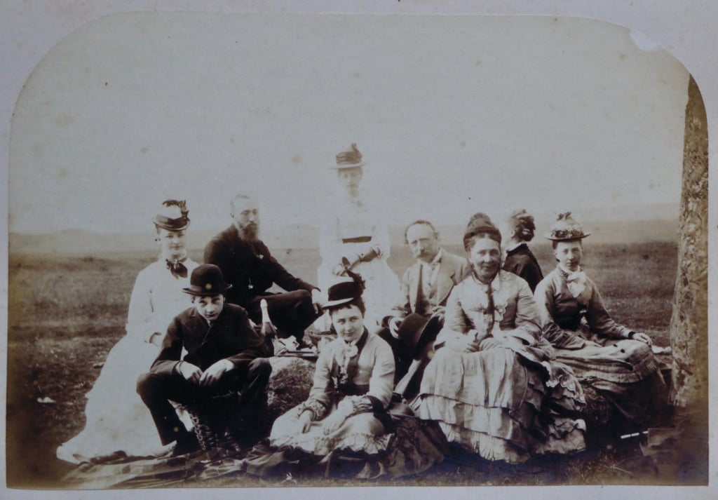 Members of the Routh family in 1875, in what's believed to be the oldest family photograph taken at Stonehenge. Photo courtesy of the Routh family/English Heritage. 