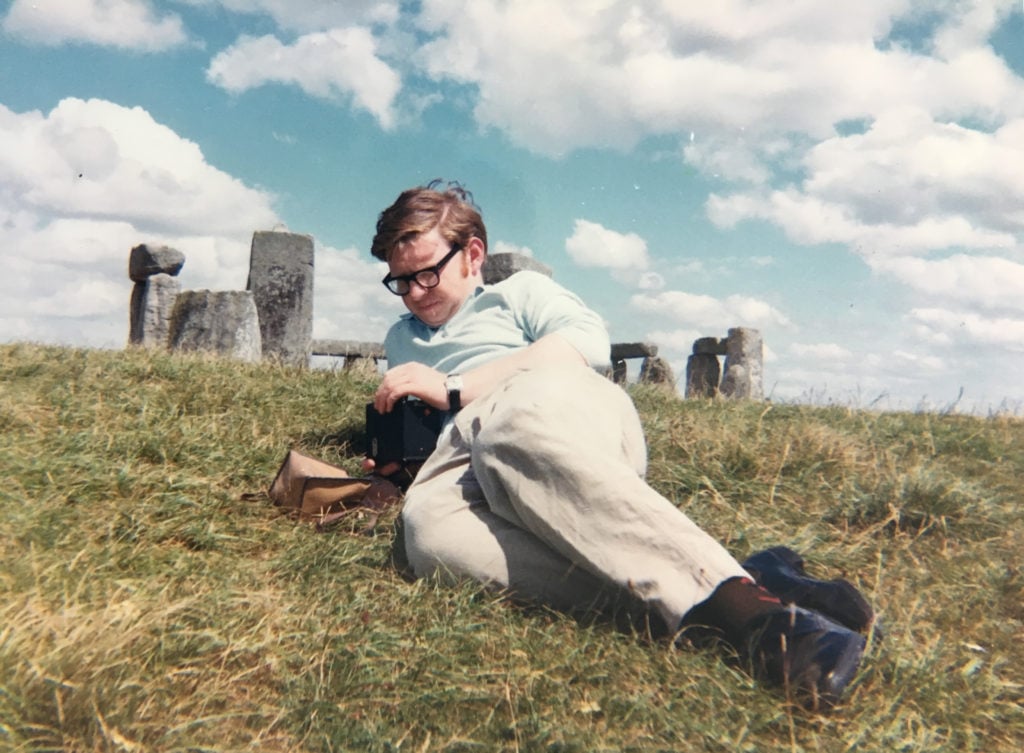 “My best friend, Garth, checking his camera on a summer holiday visit,” wrote John Hodgson of this 1968 photograph he took at Stonehenge. Photo courtesy of John Hodgson/English Heritage. 