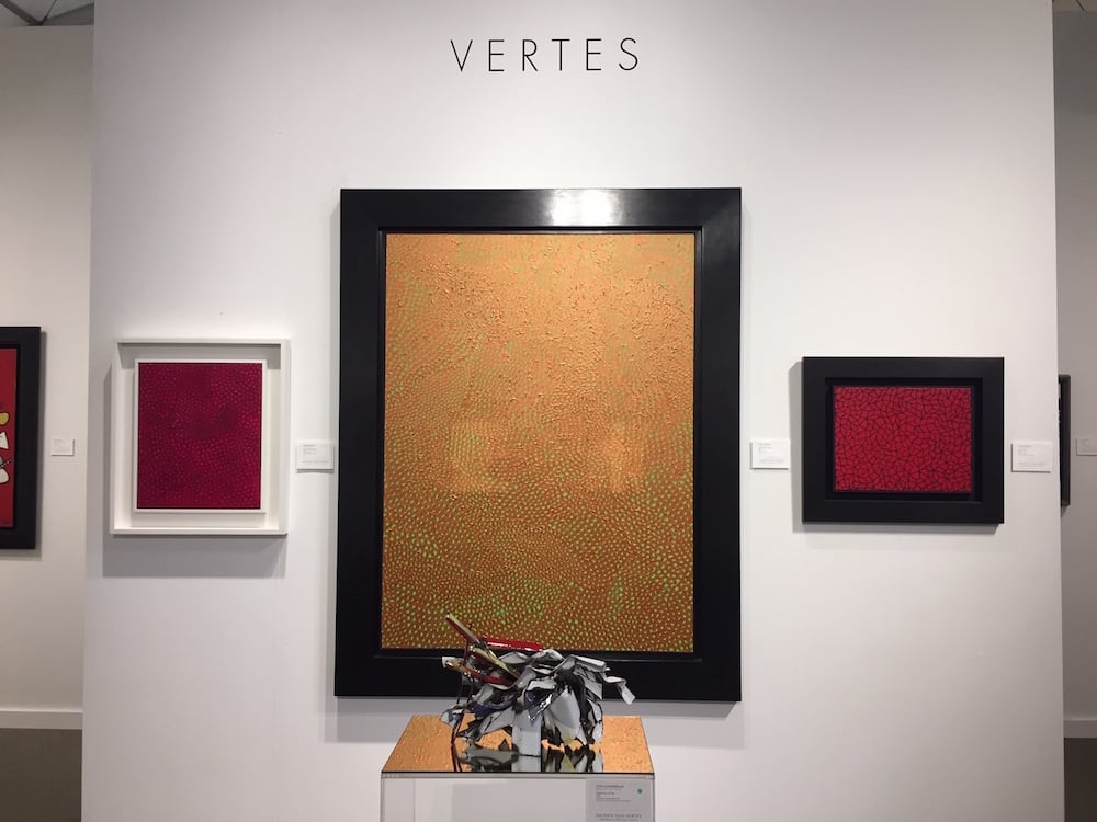 Installation view of Yayoi Kusama works at Galerie Von Vertes, Zurich, at Art Miami. Photo by Eileen Kinsella