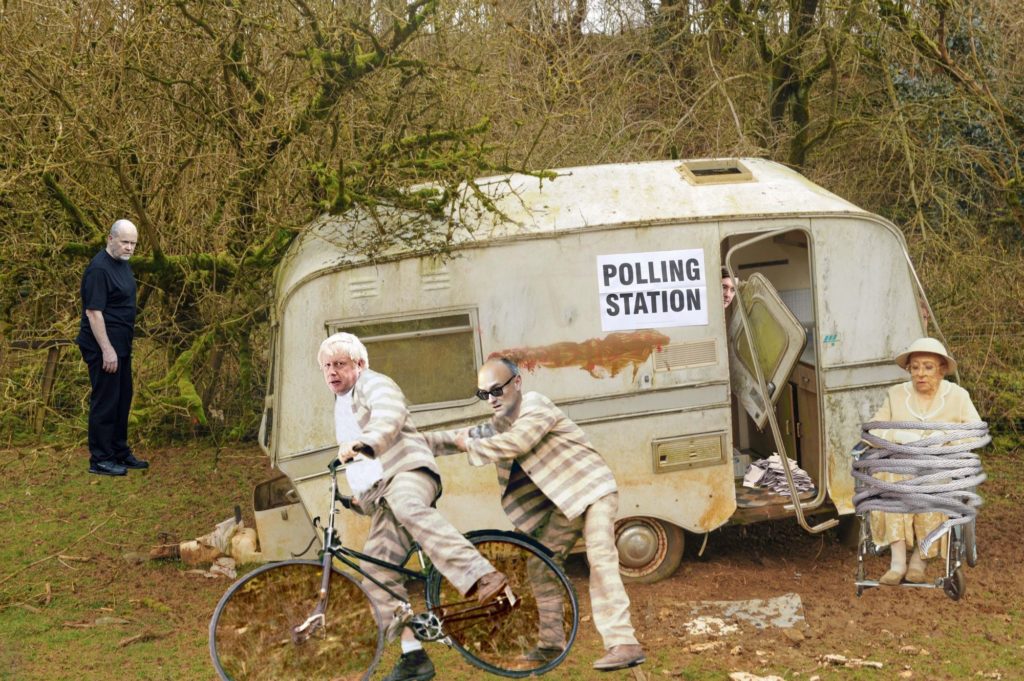 Cold War Steve's Polling Day collage featuring Boris Johnson and his controversial strategist Dominic Cummings. Courtesy of Cold War Steve