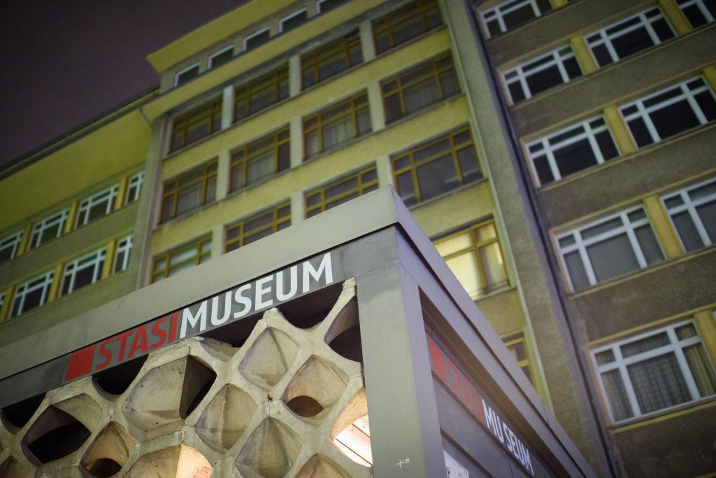 The entrance to the Stasi Museum in House 1 of the former headquarters of the Ministry for State Security of the former German Democratic Republic (GDR). Photo by Gregor Fischer/dpa via Getty Images.