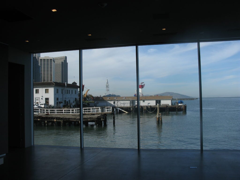The view of the bay at Pier 24 Photography in San Francisco. Photo by Sarah Cascone. 