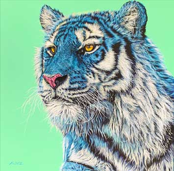 Helmut Koller, Tiger on Green (2019). Courtesy of Gallery 444.