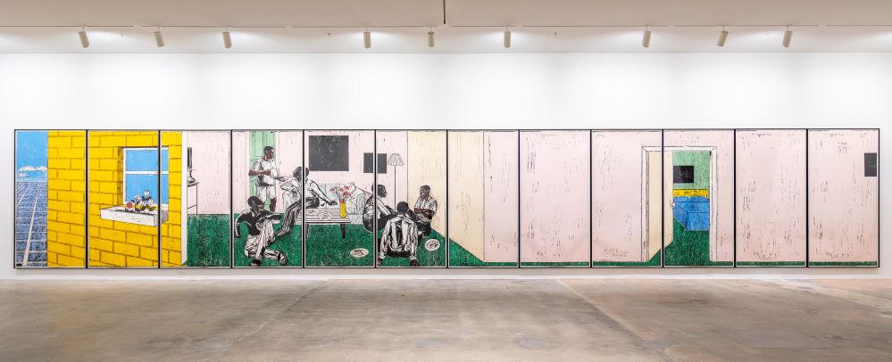 Installation view of Kerry James Marshall Untitled at the Rubell Museum. Photo by Nicholas Venezia. Image courtesy of Selldorf Architects and the Rubell Museum.