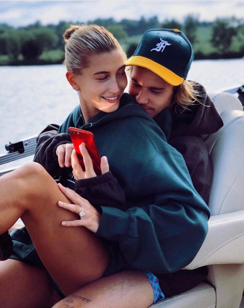 Art curators Hailey and Justin Bieber.