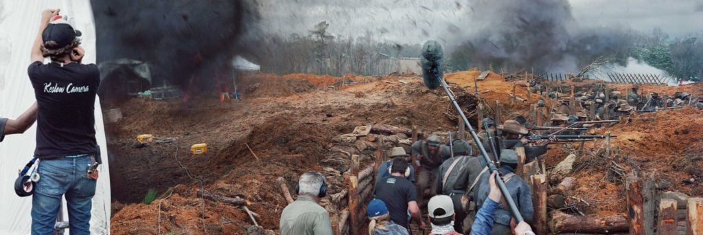 An-My Lê, <em>Film Set, “Free State of Jones,” Battle of Corinth, Bush Louisiana</em> (2015) from the series "Silent General" (2017). Photo courtesy the artist and STXfilms. ©An-My Lê.