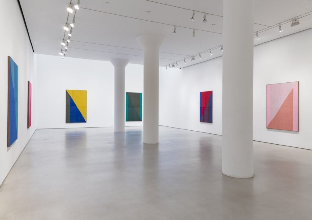 Installation view of “Brent Wadden: Second Life” at Mitchell Innes & Nash. Photo courtesy of Mitchell Innes & Nash.